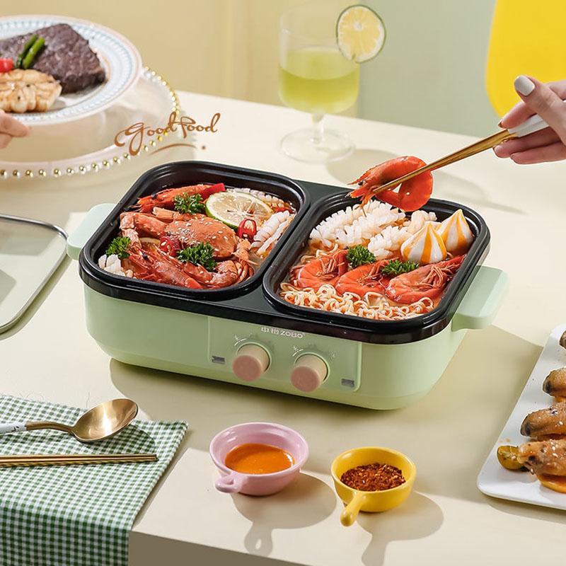 Multi-function Cooking Shabu-shabu and Roasting One Pot Non-stick Pot All-purpose Pot Household Pot Two-in-one Barbecue Stove