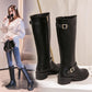 Knight boots women's boots autumn and winter leather boots high heel boots trend snow boots