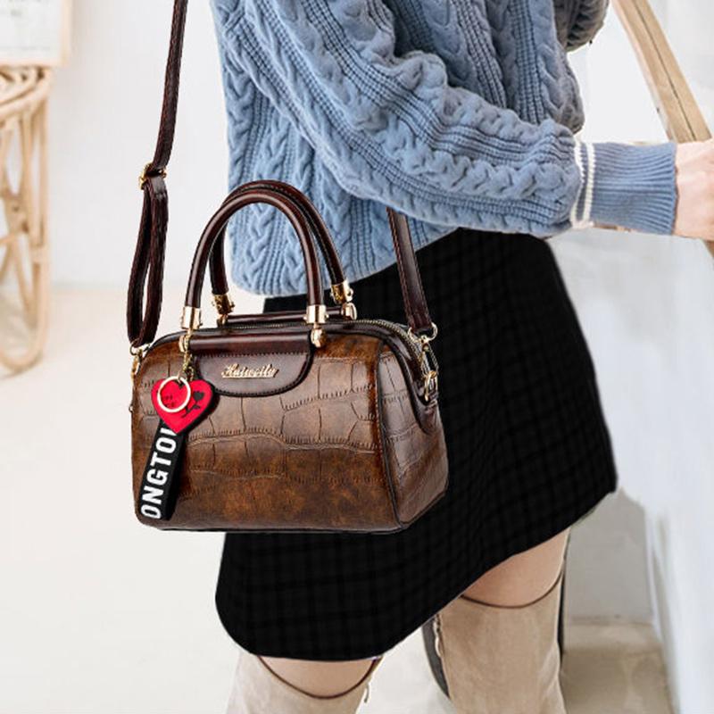 Retro Crocodile Pattern One-shoulder Handbag Ancient Door European Version Fashion Trend Portable Diagonal Bag
