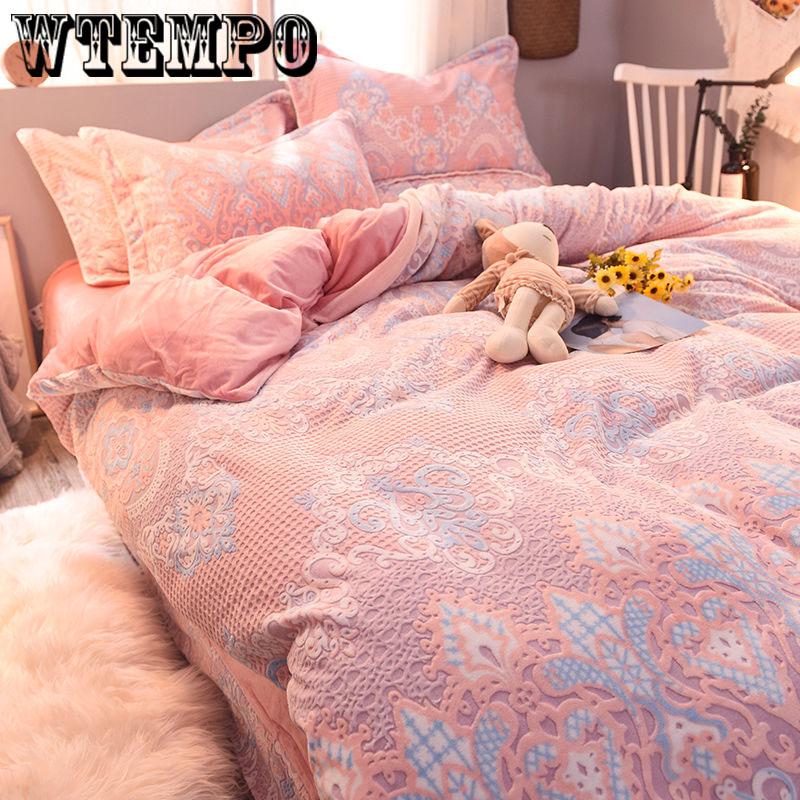 Thickened Velvet Four Piece Bedding Set Flannel Warm