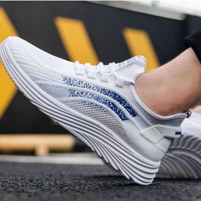 Summer Men's Shoes Fly Woven Comfortable Breathable Sports Shoes Running Shoes All-match Casual Shoes Men