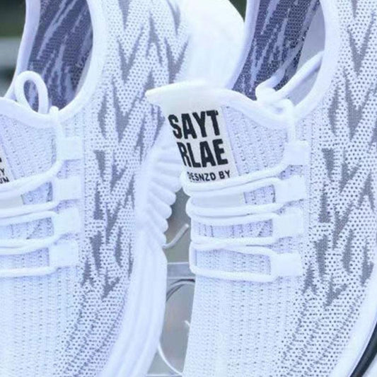 Men's Summer Casual Shoes Small White Shoes Flying Woven Shoes Dad Coconut Shoes Breathable Mesh Shoes Running Sports Shoes