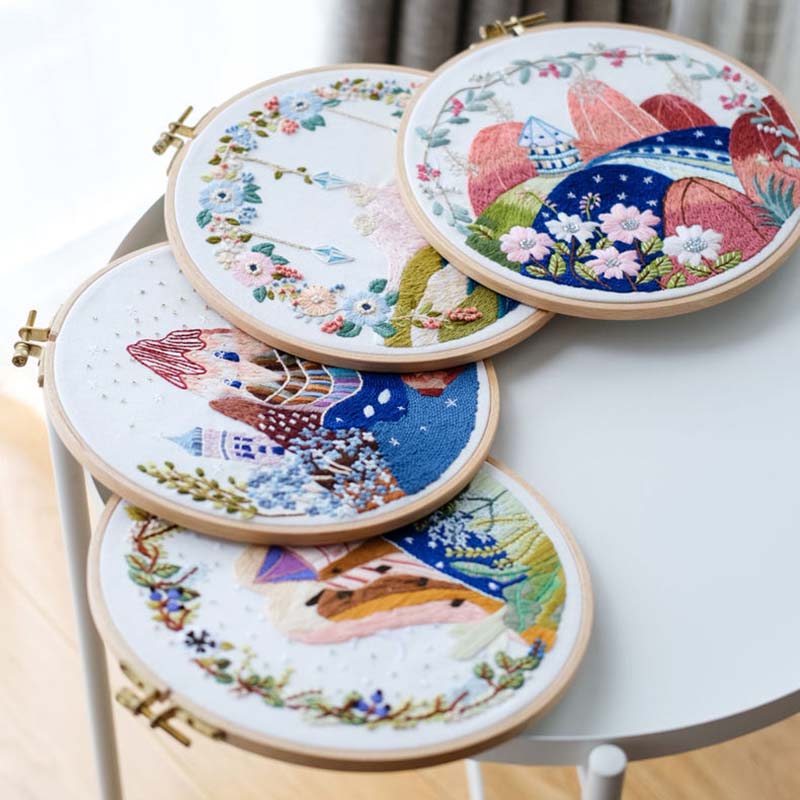 DIY Embroidery Ribbon Set Beginners with Embroidery Shed Sewing Kit Cross-stitch Decoration