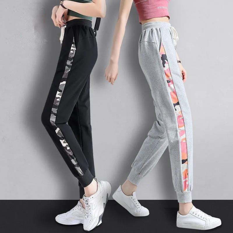 Women's Cotton Casual Pants Sports Autumn High Waist Loose All-match Nine-point Pants Trendy Slim Drape