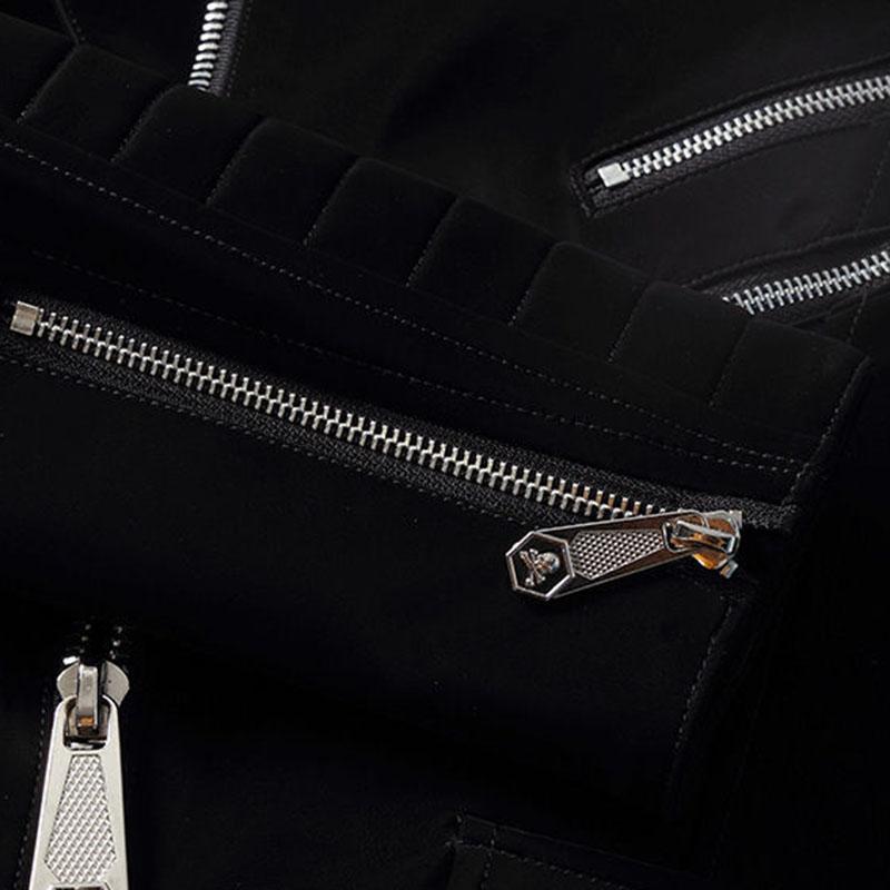 Plus Velvet Thick Korean Men's Leather Jacket Short Velvet Stand-up Collar Slim-fit Motorcycle Jacket Autumn and Winter