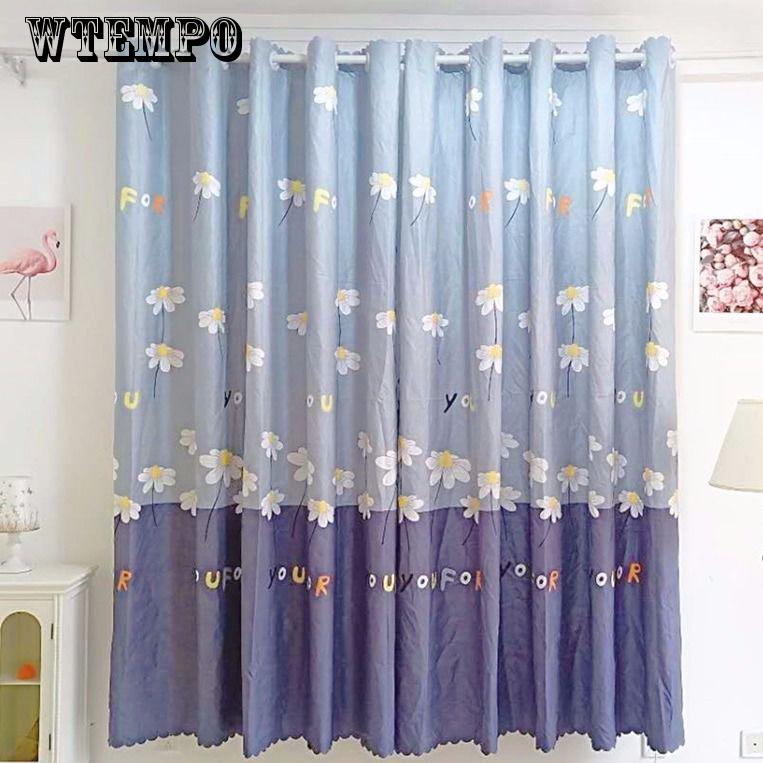 WTEMPO Window Curtain Window Screen Fashion Washable Pure Color Curtain Bedroom Home Texitle