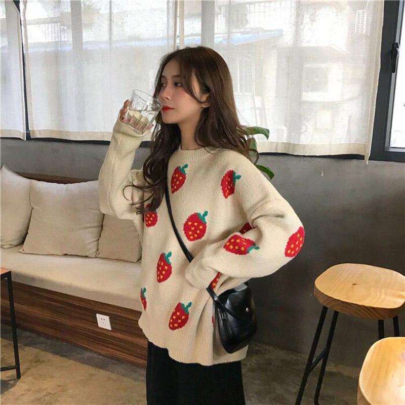 Women Fashion Knitwear Bat Long Sleeve Off Shoulder Loose Casual Sweaters Tops