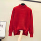 Half Turtleneck Imitation Mink Fleece Thickened Sweater Women's Korean Style Loose Pullover Knitted Bottoming Shirt