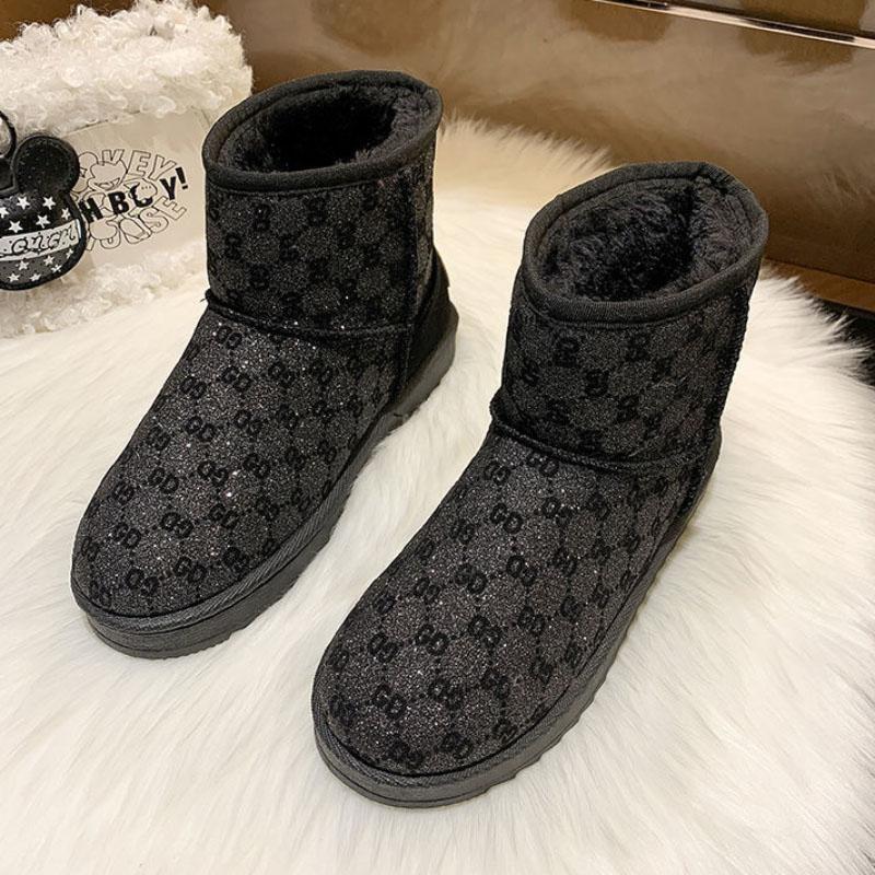 Snow Boots Women Winter Short Boots Plus Velvet Padded Non-slip Bread Cotton Shoes