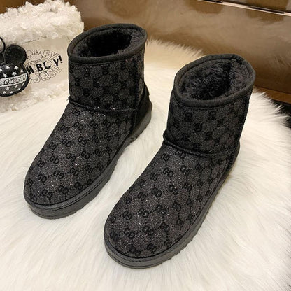 Snow Boots Women Winter Short Boots Plus Velvet Padded Non-slip Bread Cotton Shoes