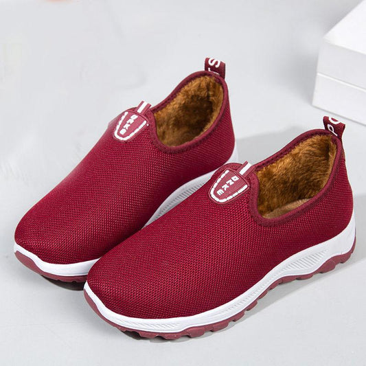 Winter Thick and Velvet Warm Flat Shoes Comfortable Non-slip Sneakers Are Lightweight