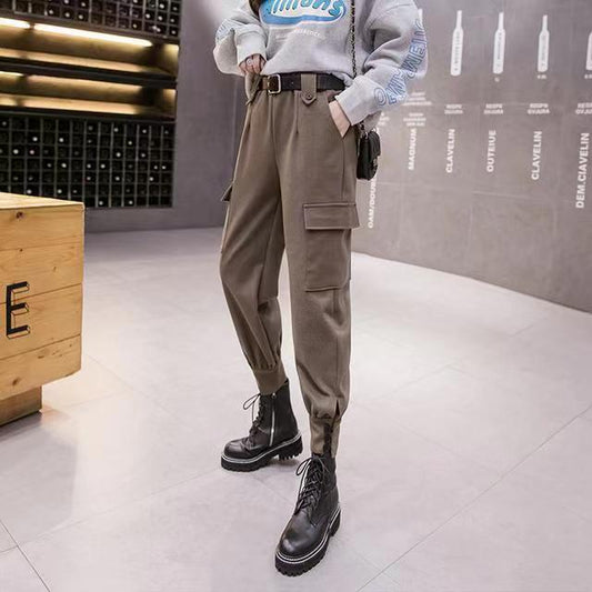 Cargo Pants for Women Spring Autumn High Waist Slim Casual Pants All Matching Cute Vintage Dark Academia Clothing Cargo Pants for Woman