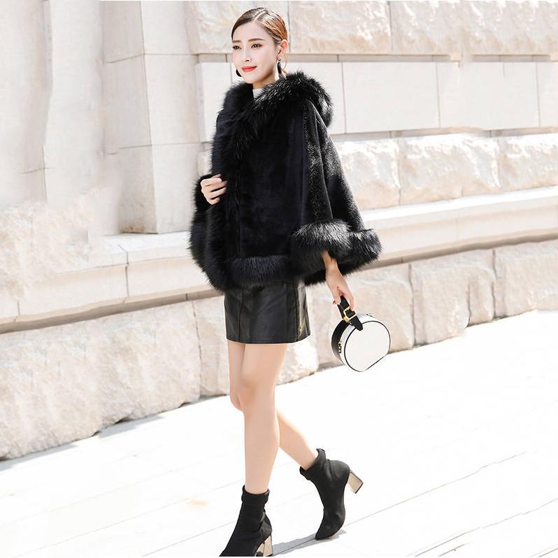Women Coat Luxury Womens Ladies Faux Mink Cashmere Wedding Winter Long Fur Coat Shawl Cape