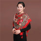 Women's Ethnic Style Square Scarf Printed Shawl Fringed Cotton Scarf Autumn and Winter Warm Embroidered Shawl Multifunctional Turban Shawl Scarf