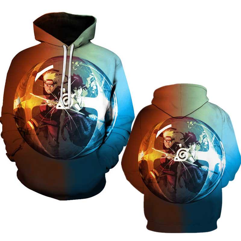 Spring and autumn coat 3D printing cartoon anime clothing woman plus size hooded sweater men