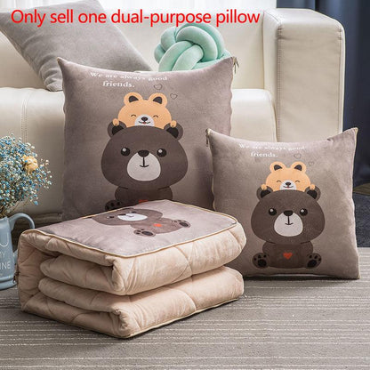 Coral Velvet Dual-purpose Pillow Variable Quilt Winter Home Sofa Pillow Car Warming Tool