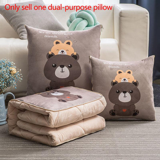 Coral Velvet Dual-purpose Pillow Variable Quilt Winter Home Sofa Pillow Car Warming Tool
