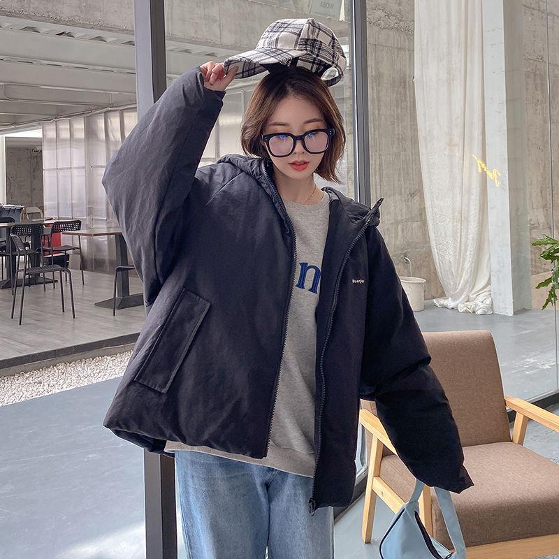 Cotton Jacket Women's Short Winter Korean Version of Loose Bf Style Student Bread Jacket All-match Hooded Cotton Coat