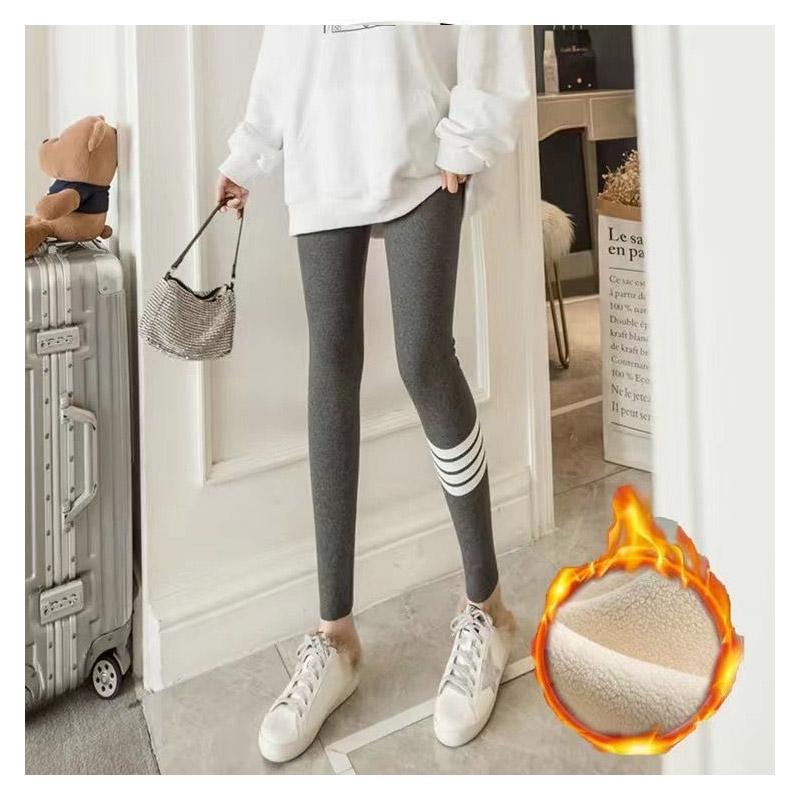 Leggings Women's Outer Wear Trousers Winter Plus Velvet Thickening Black Gray Large Size High Waist Pants