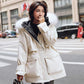 Winter Women's Cotton Jacket Jacket Mid-length Large Fur Collar Plus Down Jacket Thickening Plus Velvet Jacket