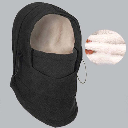 Winter Outdoor Riding Windshield Mask with Fleece Hood Thickened Warm Ski Cap Mask