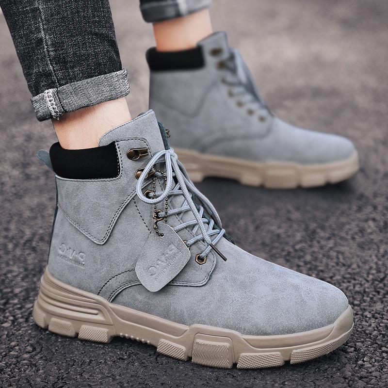 Men's Boots Leather Winter Warm Shoes Motorcycle Mens Ankle Boot  Martins Autumn Men Oxfords Shoe