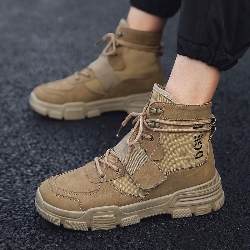 Outdoor Work High-top Shoes Men's Shoes Men's Hip Hop Shoes Men's Casual Canvas Martin Boots Men