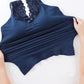 Winter Tank Top Sexy Padded Top Lingerie Crop Tops Lace Tank Black Velvet Warm Vest Inner Wear Camisole Strap Bralettes