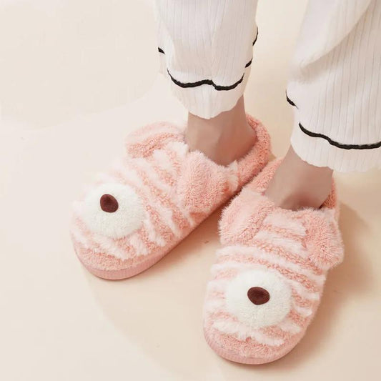 Autumn and Winter Cute Puppy Cotton Slippers Warm Flat Shoes Indoor Non-slip Cotton Shoes Soft Shoes