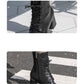 Martin Boots Women's High-heeled Thick Lace-up Ankle Boots Female British Wind with Pointed Boots