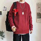 Round Neck Sweater Men Fall and Winter with A Pullover Base Sweater Loose Plus Velvet Thick Trend Top