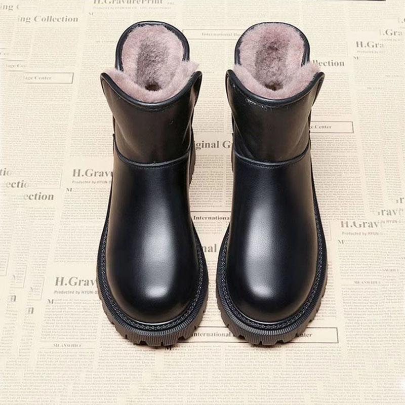 Snow Boots Women Winter Short Boots Large Cotton Waterproof Non-slip Thickening Plus Velvet Bread Shoes Cotton Shoes