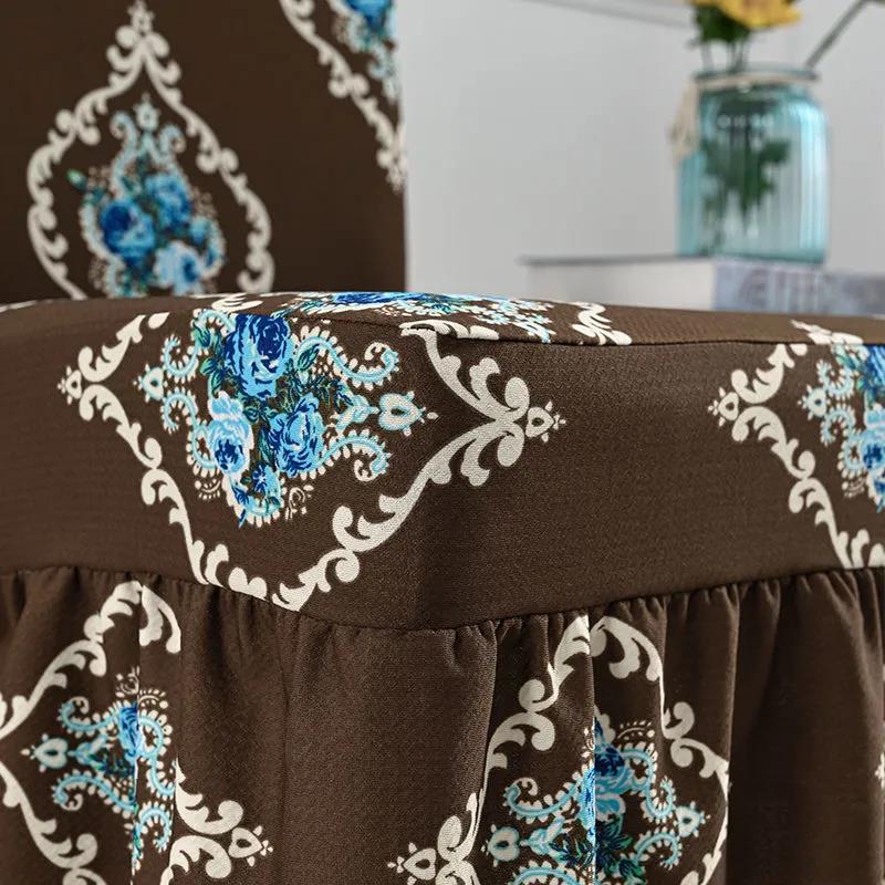 European-style Thickened High-end Elastic Chair Cover Four Seasons General Purpose Dining Table and Chair Cover Rectangular Fabric Chair Cover
