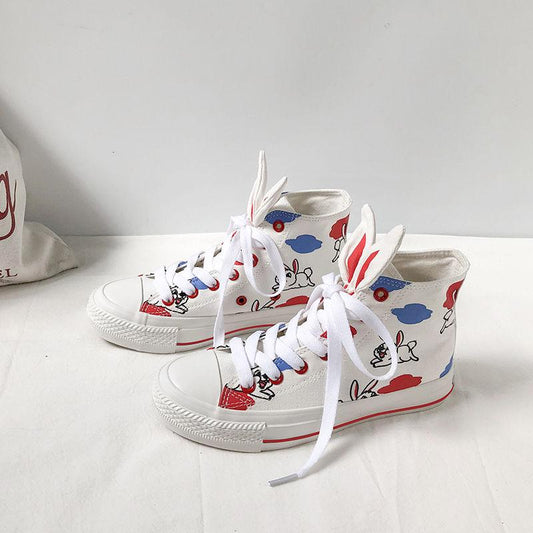 2020 Summer High-top Graffiti Canvas Shoes Female Students Korean Version of The Wild Tide Harajuku Style Ins Sneakers