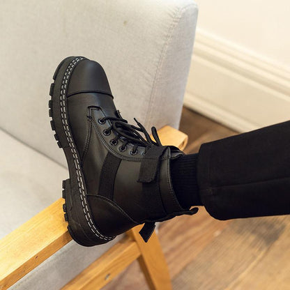 Summer Martin Boots Men's High-top British Style Korean Version of All-match Men's Shoes Locomotive Tooling Boots