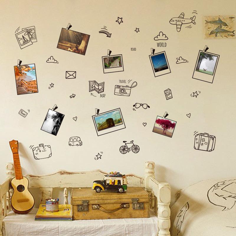 Travel plan green personality bedroom study room decoration mural flat waterproof wall stickers