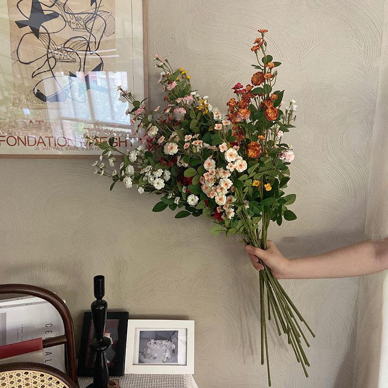 European and American Style Simulation Flower Small Rose Fake Flower Props Holding Flowers Rose Florist Home Furnishing Decoration