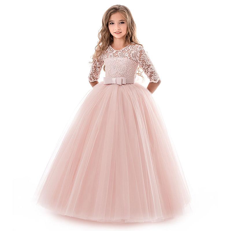 Princess Dress Western Style Flower Girl Puffy Yarn Children's Piano Costume Host, Girl Evening Dress Wedding Dress Little Girl