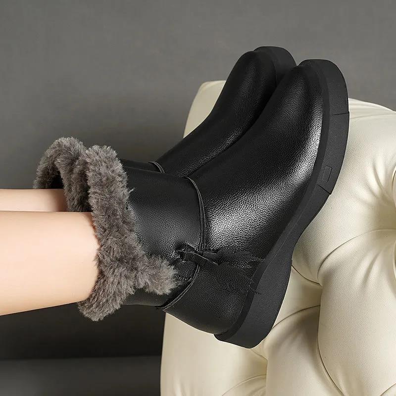 Short Tube Snow Boots Women Winter Korean Version Plus Velvet Padded Short Boots All-match Non-slip Waterproof and Warm Cotton Shoes