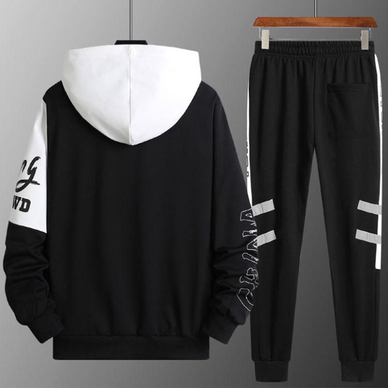 WTEMPO Men Hooded Sports Suit Spring Campus Sportswear All-match Casual Clothing for Middle School Students