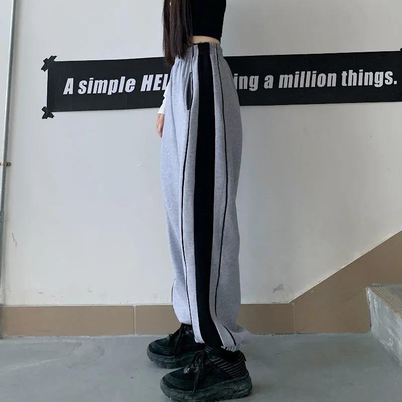 Pants Plus Velvet Models Korean Version of The Original Stone Splicing Straight Casual Pants Wild Loose Beam Tartar Trousers Trousers Tide