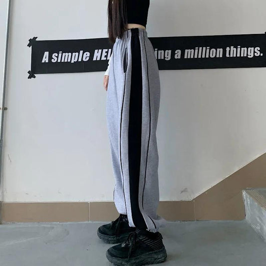 Pants Plus Velvet Models Korean Version of The Original Stone Splicing Straight Casual Pants Wild Loose Beam Tartar Trousers Trousers Tide