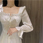 Hepburn Style Sweet and Salty Dress Mid-length Fairy Skirt Gentle White Long Skirt Ankle Fairy Tale