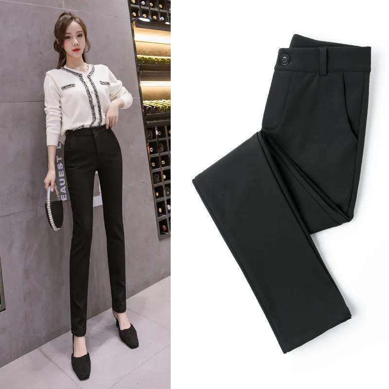 Plus Velvet Trousers Ladies Suit Pants Autumn and Winter Black Pants Fashion Suit Pants Trousers Slim Slimming Work Pants