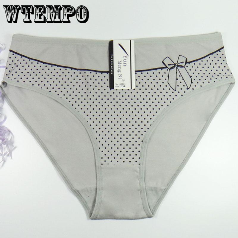 WTEMPO 6 Pcs/Lot Woman Cotton Cute Underwear  Panties Plus Size L-XXXL Sexy Briefs