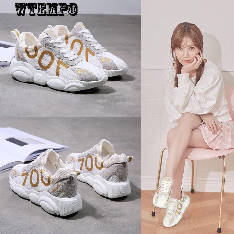 Comfortable Breathable Flat Bottom Casual Sports Shoes Female Sneakers Trend