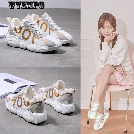 Comfortable Breathable Flat Bottom Casual Sports Shoes Female Sneakers Trend