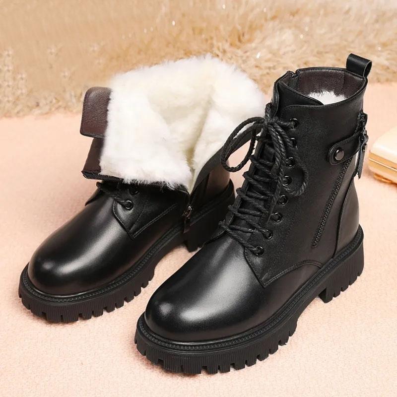 Martin Boots Female Winter Plus Velvet Thick Snow Boots Flat Cotton Boots Warm Short Boots Velvet Shoes