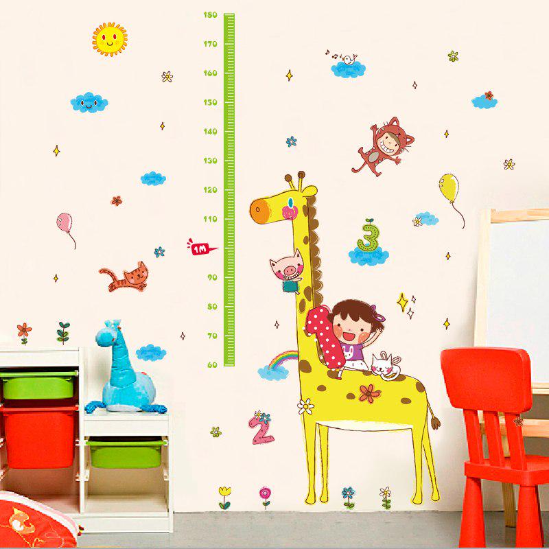 [Wall sticker] Diy Giraffe Height Chart Measure Wall Stickers Wall Decals Cartoon Animal Park Kids B