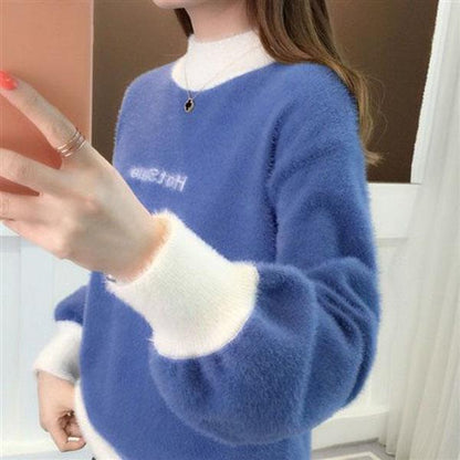 Autumn and Winter Thick Sweater European and American Style Jacket Loose Casual Young Women's Top